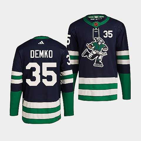 Men%27s Vancouver Canucks #35 Thatcher Demko Navy 2022 Reverse Retro Stitched Jersey Dzhi->vancouver canucks->NHL Jersey